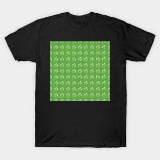 White leaves pattern on green background T-Shirt